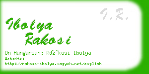 ibolya rakosi business card